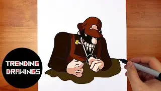 How To Draw FNF Mario EXE Step by Step