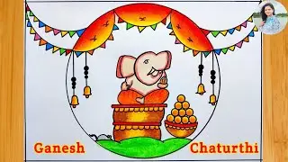 Ganesh Chaturthi Drawing | Ganpati Bappa Drawing | Lord Ganesh Drawing /How to Draw Ganpati Festival