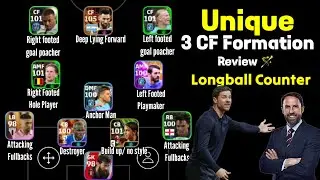 I tried 3 CF formation with longball counter Playstyle in efootball mobile and won all the game 🥳
