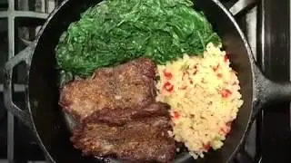 Ribeye Steak w/Sautéed Garlic Spinach Low Carb Keto Dinner Ideas