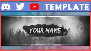 Black & White Banner | Twitter, YouTube, Discord Banner Template FREE