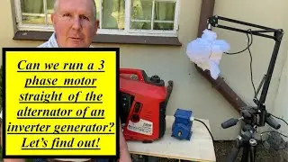 Running a 3 phase motor of a inverter generator alternator #generator #motor #electricity