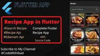 Complete Recipe App in flutter || Flutter recipe app || How To make recipe app using flutter