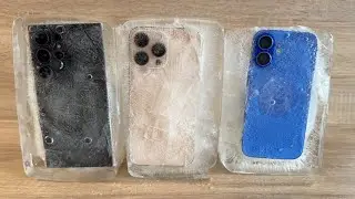 iPhone 16 Pro Max vs Samsung S24 Ultra vs iPhone 16 - Water FREEZE Test! OMG!