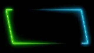 Neon Template | Glow Light Frame | Rectangle Border | Green & Sky-blue Color | After Effects Editing