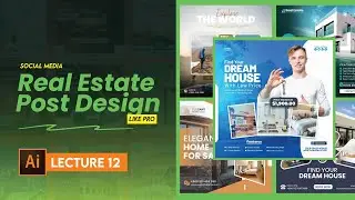Lecture 12: Real Estate Post Design in Adobe Illustrator | Graphic Designing Course 2025 Urdu/Hindi