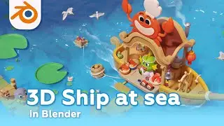 Illustration in Blender | 2D to 3D process | Blender 3D modeling and lighting