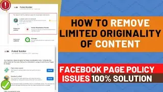 Limited Originality Of Content || Facebook monetization policy issues || monetization policy issues