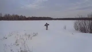По привычке охота на лыжах.