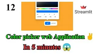 Make a Color picker web application using streamlit | python web development