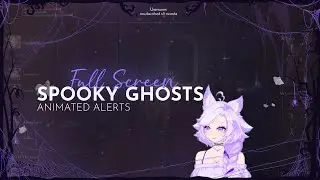 Spooky Ghosts Purple Halloween Animated Full Screen Twitch Stream Alerts
