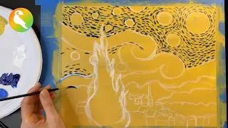 How to Paint Starry Night | Step by step | Van Gogh Art Lesson