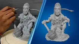 Sculpting Hanumanji Timelapse with sculpting clay (bajarangbali)