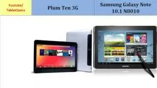 Plum Ten 3G VS Samsung Galaxy Note 10.1 inches, Full Specs Comparison