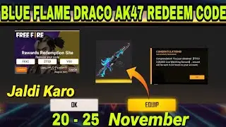 Free Fire Redeem Code Today 20 November | DRACO Ak Redeem Code | FF Redeem Code Today