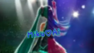 Ai hoshino💜and Miku hatsune 💚 singing {idol💖}together 😍