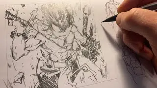 Inking Manga Draft | Anatomy Practice | Anime Manga Sketch