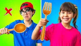 Eat Right with Spoon, Fork and Chopsticks! - Kids songs and Nursery Rhymes | Hello Dana