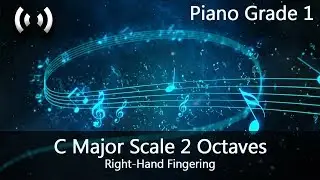 C Major Scale 2 Octaves - Right-Hand Fingering with Sheet Music (ABRSM Grade 1)