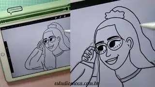 Finalizando desenho - outline sketch - em tempo real e sem corte - ilustração digital no procreate
