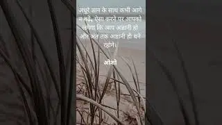 अधूरे ज्ञान के साथ कभी आगे न बढ़ें, ऐसा करने पर आपको लगेगा कि आप अज्ञानी हो और अंत तक अज्ञानी ही बने