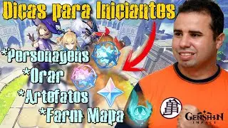 Genshin Impact - Dicas para Iniciantes (Personagens, Orar, Coleta no Mapa, Desafios, Farm Artefatos)