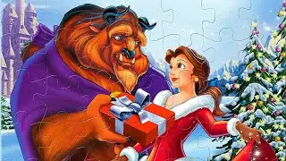 Beauty and the Beast - solving Magic Jigsaw Puzzles for kids with Disney heroes | Danik and Lesha