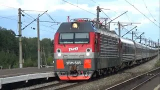 Электровоз ЭП1М-595 с пассажирским поездом