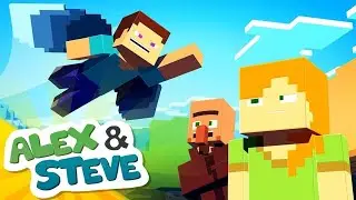 АЛЕКС И СТИВ МУЛЬТИК! СТИВ НАУЧИЛСЯ ЛЕТАТЬ! МАЙНКРАФТ ДЛЯ ДЕТЕЙ! ПРИКОЛ В MINECRAFT!