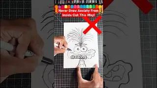 Never Draw Anxiety THIS Way! 😡 Inside Out #art #insideout2 #shorts