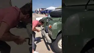 Hand crank starting a vintage Land Rover Series. #automobile #landrover #vintagecar