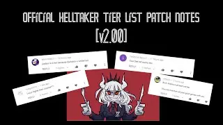 helltaker official tier list patch notes [v2.00]