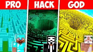 NOOB vs PRO: GIANT MAZE BUILD CHALLENGE in Minecraft ! Villagers Built a MAZE