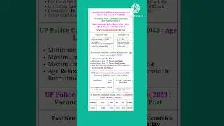UP Police new vacancy 2023| UPP notification out, form , info 
