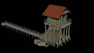 3D lake house | blender modeling