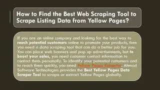 How Do I Gather Information From Yellow Pages