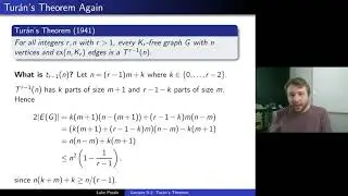 Graph Theory 9-1: Turan's Theorem