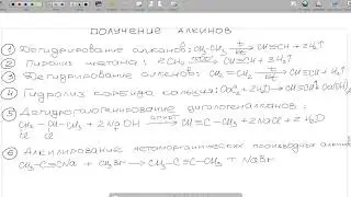 Получение алкинов