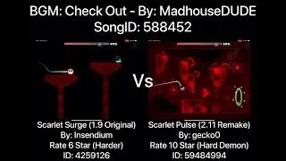 Geometry Dash = Scarlet Surge Vs Scarlet Pulse (Comparison) (Original Vs Remake) (More)