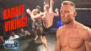 Karate Viking Finishes Opponent With Axe Kick To The Dome
