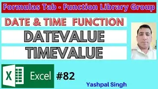 DATEVALUE & TIMEVALUE Formula | Date & Time Function | in Formulas Tab  |MS Excel | | Hindi |