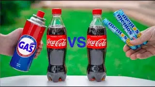 Coke and Gas vs Coke and Mentos. Which One Will Have a Bigger Explosion?