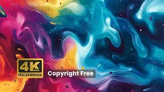 Copyright Free 4K Cosmic Liquid Dreams: Mesmerizing Abstract Swirl of Colors and Light