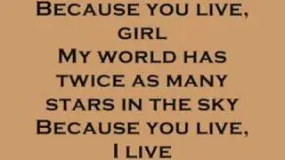 Because you live- Jesse McCartney *LYRICS*