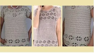 BLUSA ALEXANDRA, TODAS LAS TALLAS, PASO A PASO P-1
