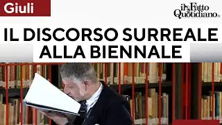 Giuli's surreal intervention at the Biennale. Will Crozza be able to do more and better?