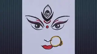 Easy goddess Durga face drawing for beginners / How to draw maa Durga face easily