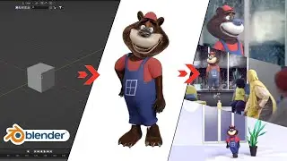 Character Creation in Blender (A bear for commercial)