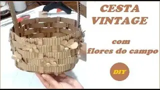 Vintage Gift Basket with Wildflowers - DIY Cardboard Ideas