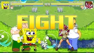 MUGEN - SpongeBob & Peter Griffin VS Natsumi Hinata & Homer Simpson